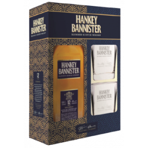 WHISKY HANKEY BANNISTER 12 YO 1L / 40% + 2 SZKLANKI 
