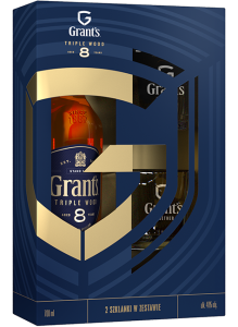 Grant’s 8 yo Triple Wood + 2 szklanki 0,7L / 40%