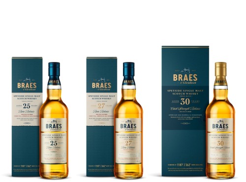 ZESTAW WHISKY BRAES OF GLENLIVET: 30YO, 27YO, 25YO