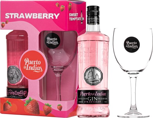 GIN PUERTO DE INDIAS STRAWBERRY Z KIELISZKIEM