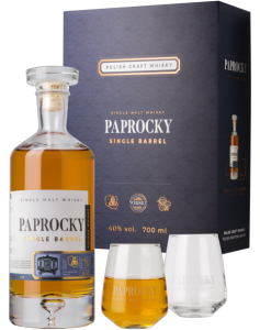 WHISKY PAPROCKY SINGLE MALT SINGLE BARREL + 2 SZKLANKI 0,7L / 40%