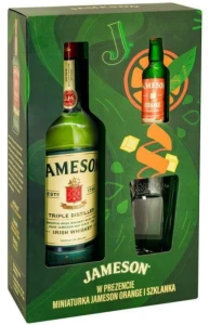 Jameson Original 0,7L / 40% + miniaturka Jameson Orange 0,05L + szklanka