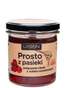 MIÓD Z SOKIEM ŻURAWINOWYM 370G LYSON 