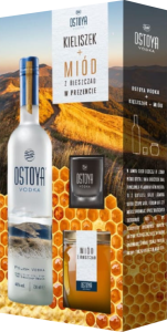 WÓDKA OSTOYA + KIELISZEK  + MIÓD 0,7L / 40%