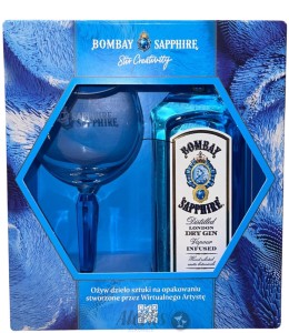 Gin Bombay Sapphire London Dry z kieliszkiem 0,7L / 40%