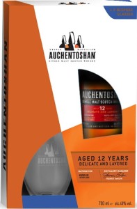 Whisky Auchentoshan 12 yo ze szklanką 0,7L / 40%