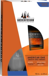 Whisky Auchentoshan American Oak ze szklanką 0,7L / 40%