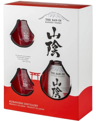 San-In Blended Japanese Whisky ze szklankami