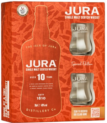 Jura 10 yo ze szklankami
