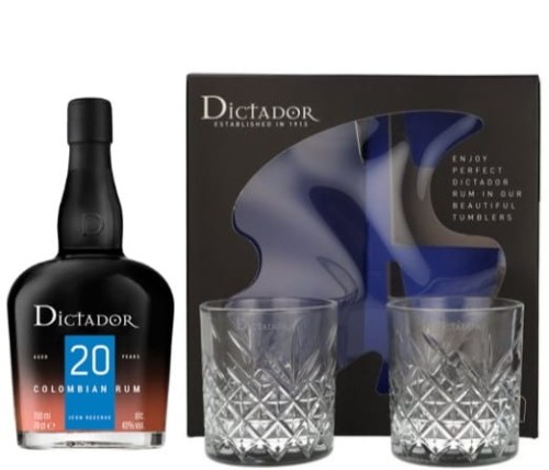 Rum Dictador 20 yo + 2 szklanki