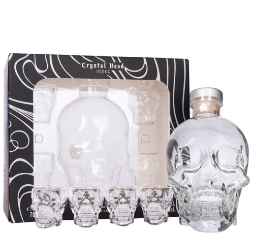 Wódka Crystal Head + 4 kieliszki
