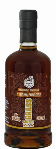 Miód Pitny Półtorak Sweet Grass z trawą żubrową 0,5L