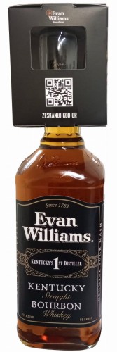 Bourbon Evan Williams Straight ze szklanką 1L