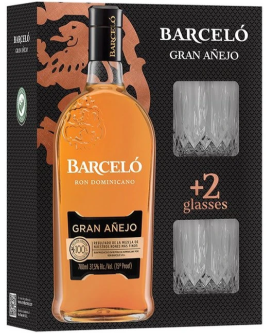 Barcelo Gran Anejo ze szklankami