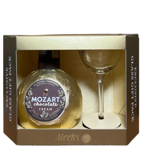 Mozart Chocolate Cream Gold z kieliszkiem
