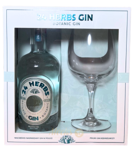 Gin 24 Herbs Botanic z kieliszkiem 0,7L / 40%