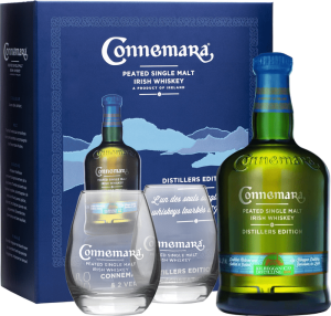 Whiskey Connemara Distillers Edition ze szklankami 0,7L / 43%