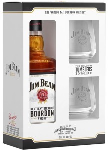 Jim Beam Bourbon + 2 szklanki 0,7L / 40%