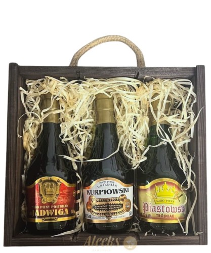 Zestaw Miodów Pitnych Apis (Jadwiga, Kurpiowski, Piastowski) 3x 0,25L