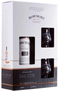 Whisky Bowmore 12 yo + 2 szklanki 0,7L / 40%
