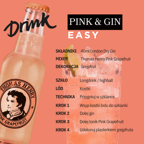 przepis na drinka Thomas Henry Pink grapefruit