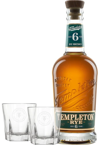 Templeton Rye 6 yo + szklanki