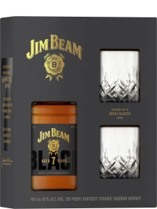 Jim Beam Black 7 yo ze szklankami 0,7L / 45%