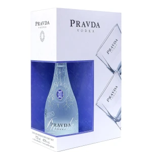 Wódka Pravda 0,7L / 40% + 2 szklanki