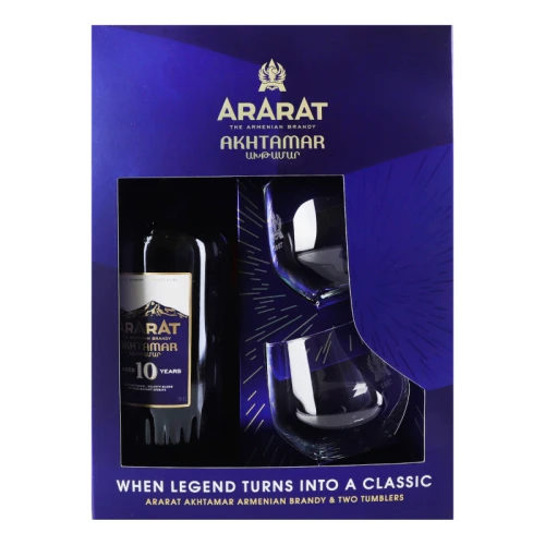 Brandy Ararat 10 yo Akhtmar ze szklankami