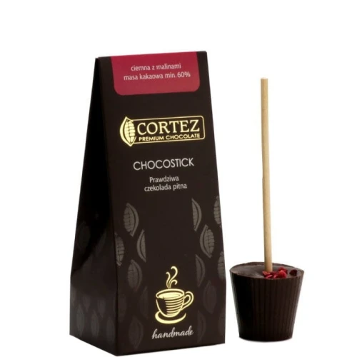 Cortez Prawdziwa Czekolada Pitna Chocostick Ciemna z Maliną 40g