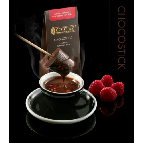 Cortez Prawdziwa Czekolada Pitna Chocostick Ciemna z Maliną 40g