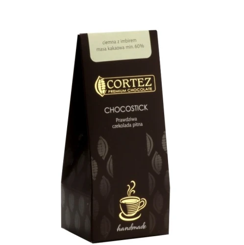 Cortez Prawdziwa Czekolada Pitna Chocostick Ciemna z Imbirem 40g