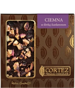 Cortez Czekolada Ciemna ze śliwką i kardamonem 85g