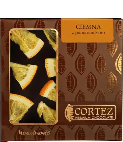 Cortez Czekolada Ciemna z pomarańczami 85g