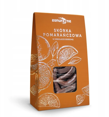 Zanurzone Skórki Pomarańczy w Czekoladzie Deserowej 100g