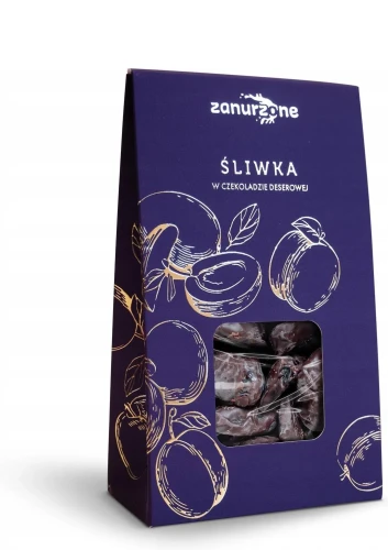 Zanurzone Śliwki w Czekoladzie Deserowej 100g