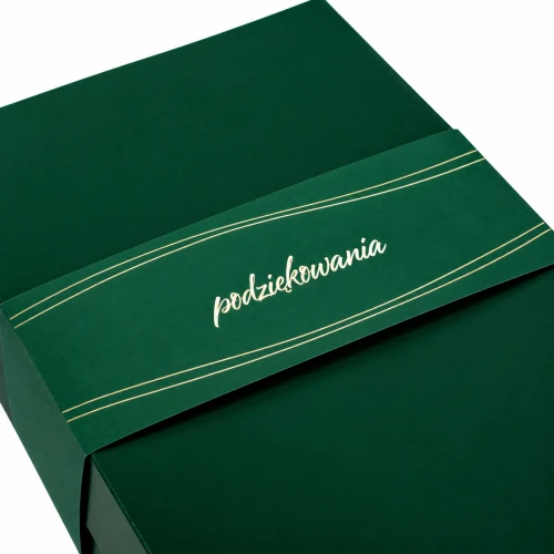 zielona obwoluta z napisem podziękowania