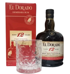 Rum El Dorado 12 yo ze szklanką 0,7L / 40%
