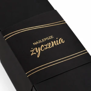 Czarna obwoluta "Najlepsze Życzenia" na pojedyncze pudełko