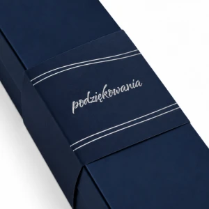 Granatowa obwoluta "Podziękowania" na pojedyncze pudełko