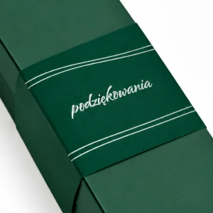 Zielona obwoluta "Podziękowania" na pojedyncze pudełko