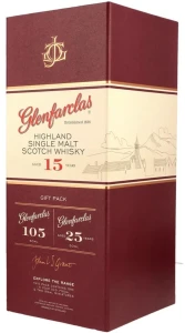 Whisky Glenfarclas 15 yo 0,7L / 46% + 2 miniaturki 