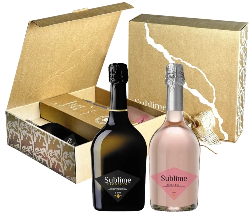 Prosecco Brut Sublime + Prosecco Sublime Rose Extra Brut w pudełku 2x 0,75L