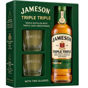 Jameson Triple Triple ze szklankami 0,7L / 40% 