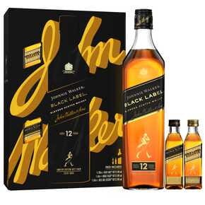 Johnnie Walker Black Label 12 yo + 2 miniaturki