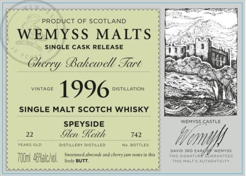 Wemyss Glen Keith 22 yo 1996 Cherry Bakewell Tart