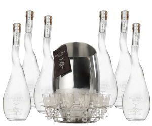 ZESTAW 6x WÓDKA U'LUVKA SIGNATURE 0,7L / 40% + 12 KIELISZKÓW + PODSTAWKA + ICE BUCKET