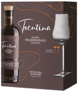 GRAPPA MARZADRO LA TRENTINA + 2 KIELISZKI 0,5L / 41%