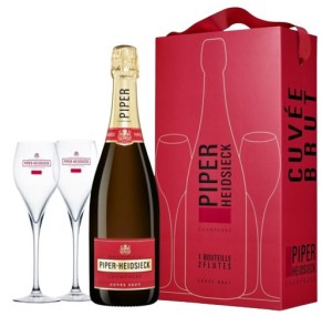 Szampan Piper Heidsieck Cuvee Brut + 2 kieliszki 0,75L / 12% 