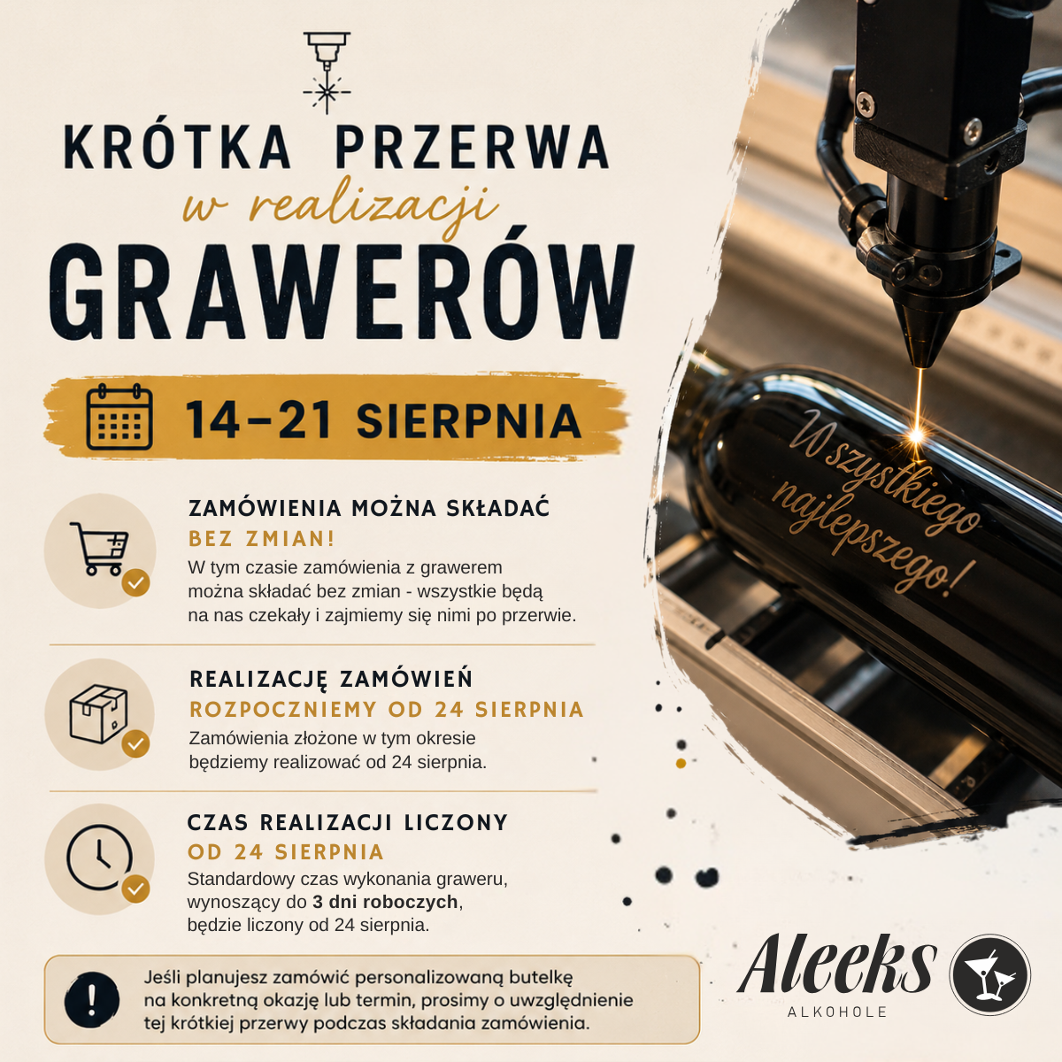 Przerwa w realizacji grawerów